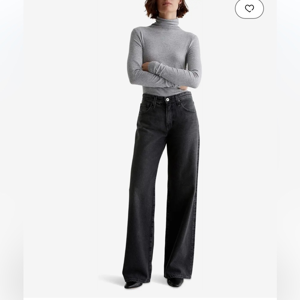 AG Adria Low-Rise Wide Leg Jeans in Overnight